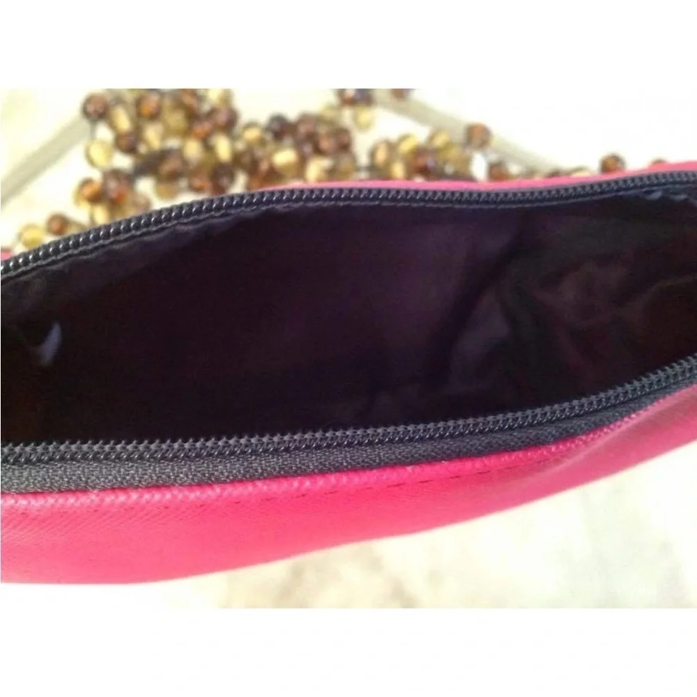 Mally Beauty Hot Pink and gray MINI Zippered Cosmetics Makeup Bag - BRAND NEW